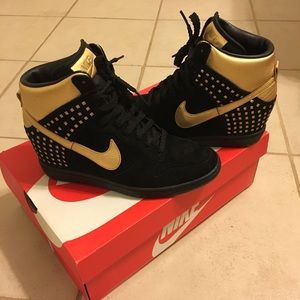Black & Gold Nike Sky Hi Studs